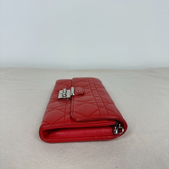 Dior, Miss Dior Orange Quilted Leather Wallet on Chain - Picture 5 of 14
